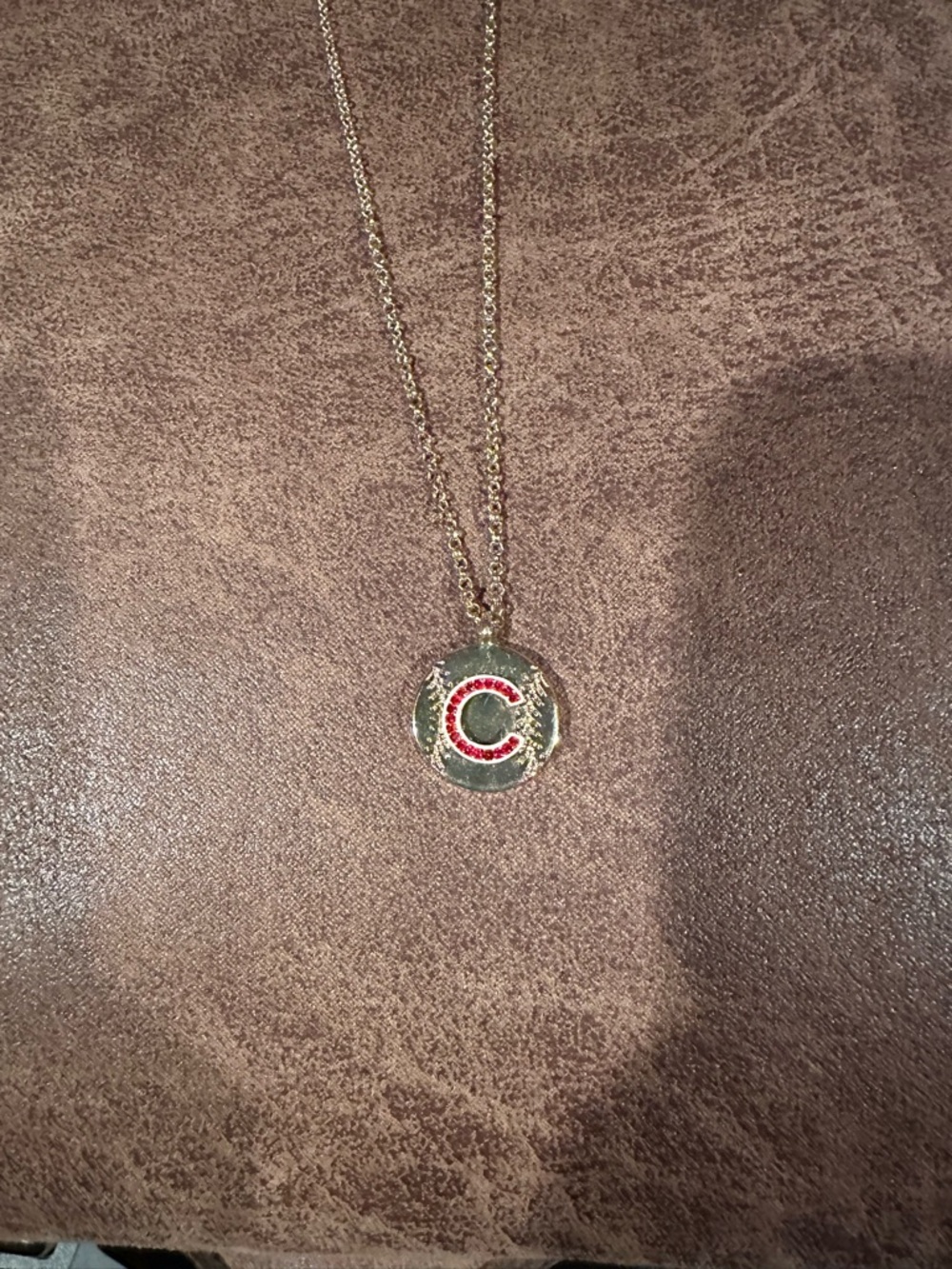 Baublebar X MLB Chicago Cubs Pendant Necklace with Red Stones
